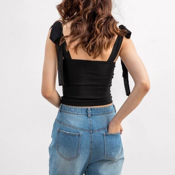 NWT J.ING Breezy Days Black Tank Top - Picture 3 of 4